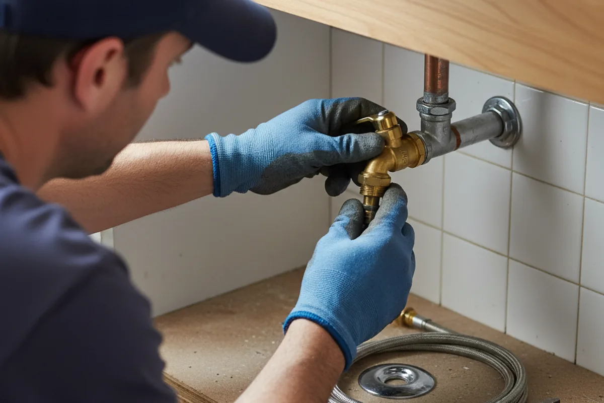 Shutoff valve and fitting work during Burst Pipe Repair in Leland